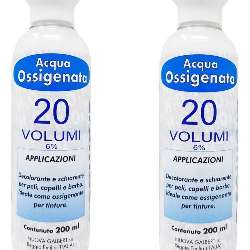 Kit 2 x Acqua Ossigenata Cremosa Professionale 20 Volumi per Tinta Made in Italy